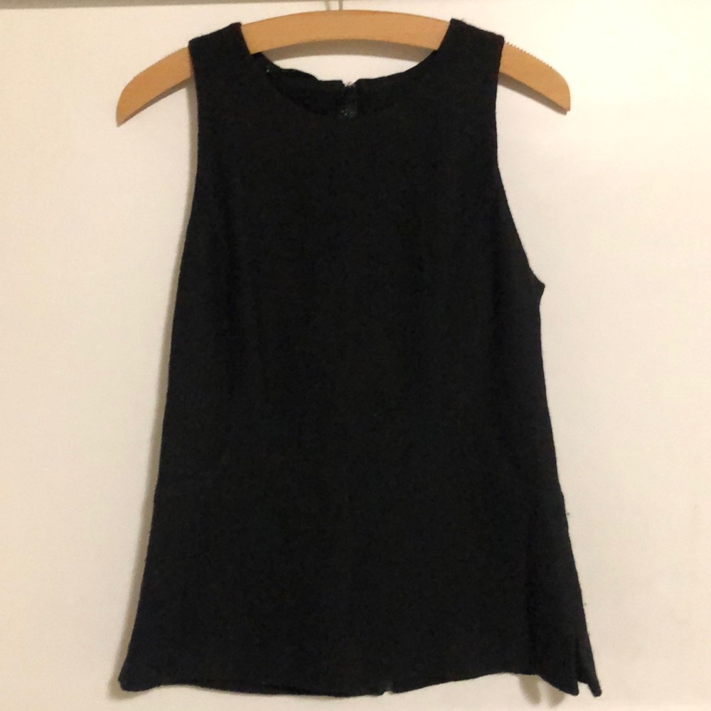 Banana Republic Size 6 Black Wool Zip Top Sparkle